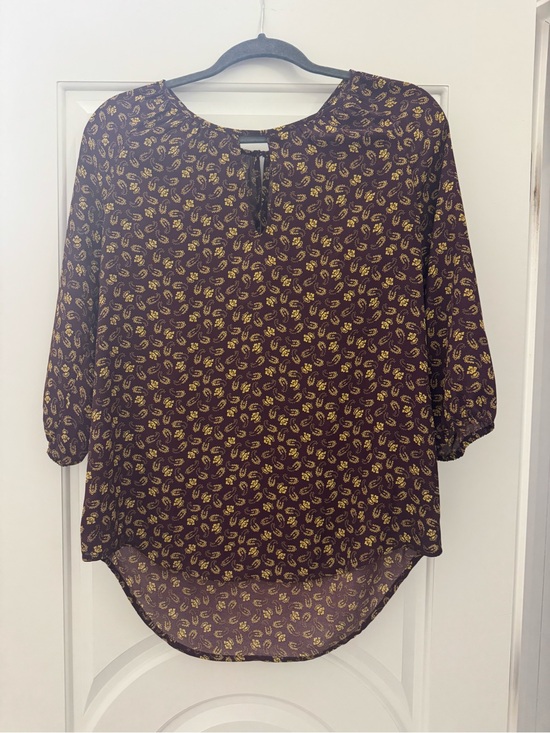 fun 2 fun Tops - fun 2 fun Maroon Tunic with Yellow Leaf Print
